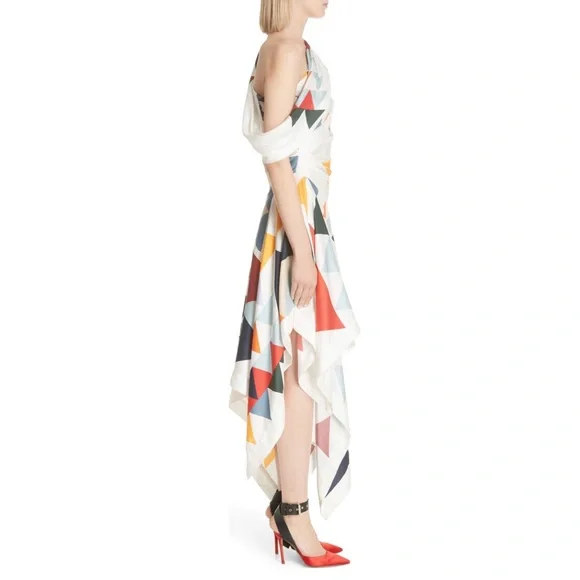 monse asymmetrical floral dress Levina Asymmetric Floral Ruffle Maxi Dress main image 1